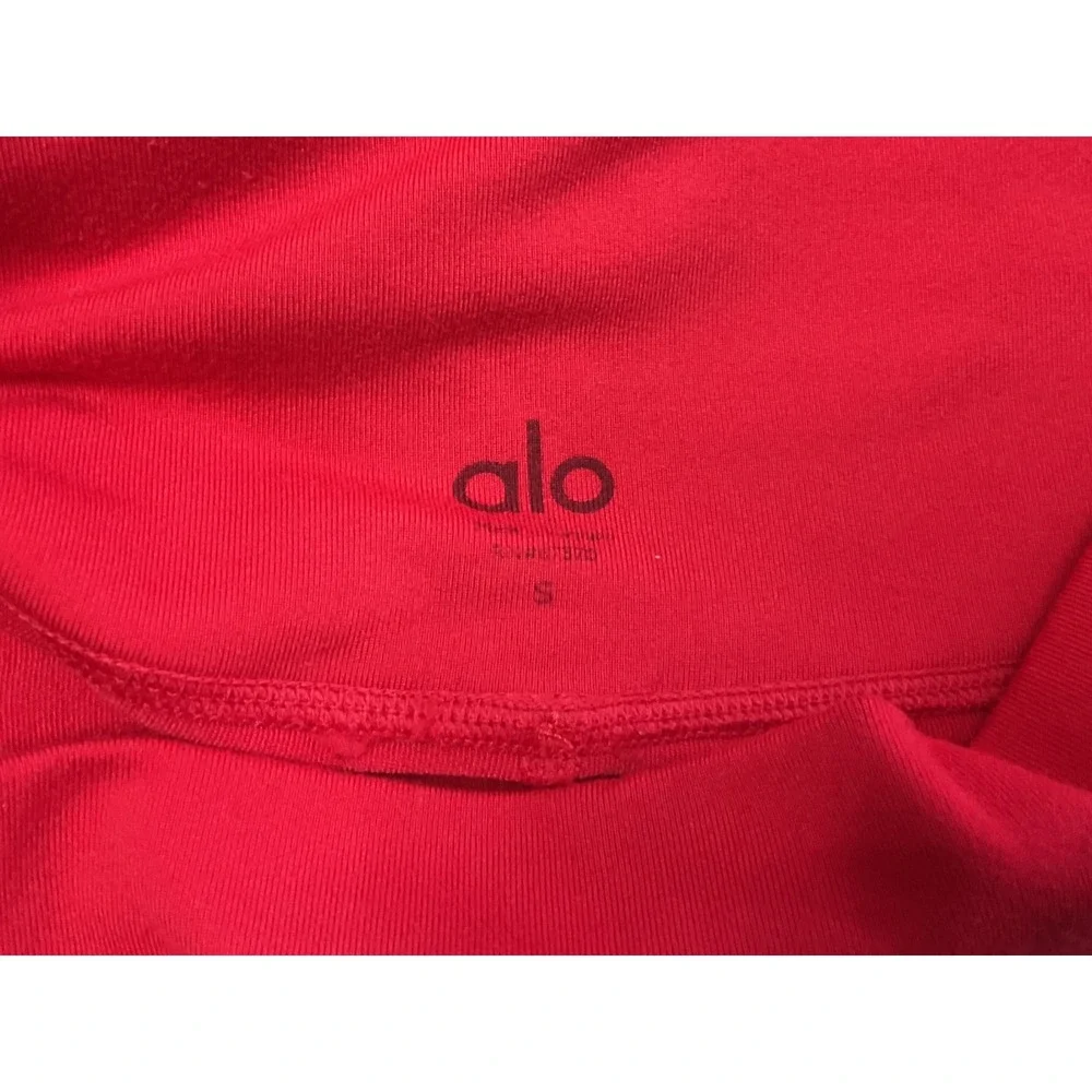 Alo Yoga High Waist Moto Legging Red Airbrush‎ Mesh Quilted W5494R Womens Small
